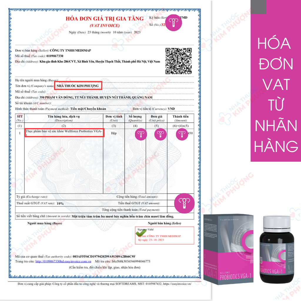 Wellforce ProbioticS VGA-1 Men Vi Sinh Phụ Khoa, Lợi Khuẩn Hộp 30 viên Medimap dung dịch, xịt Maxibac