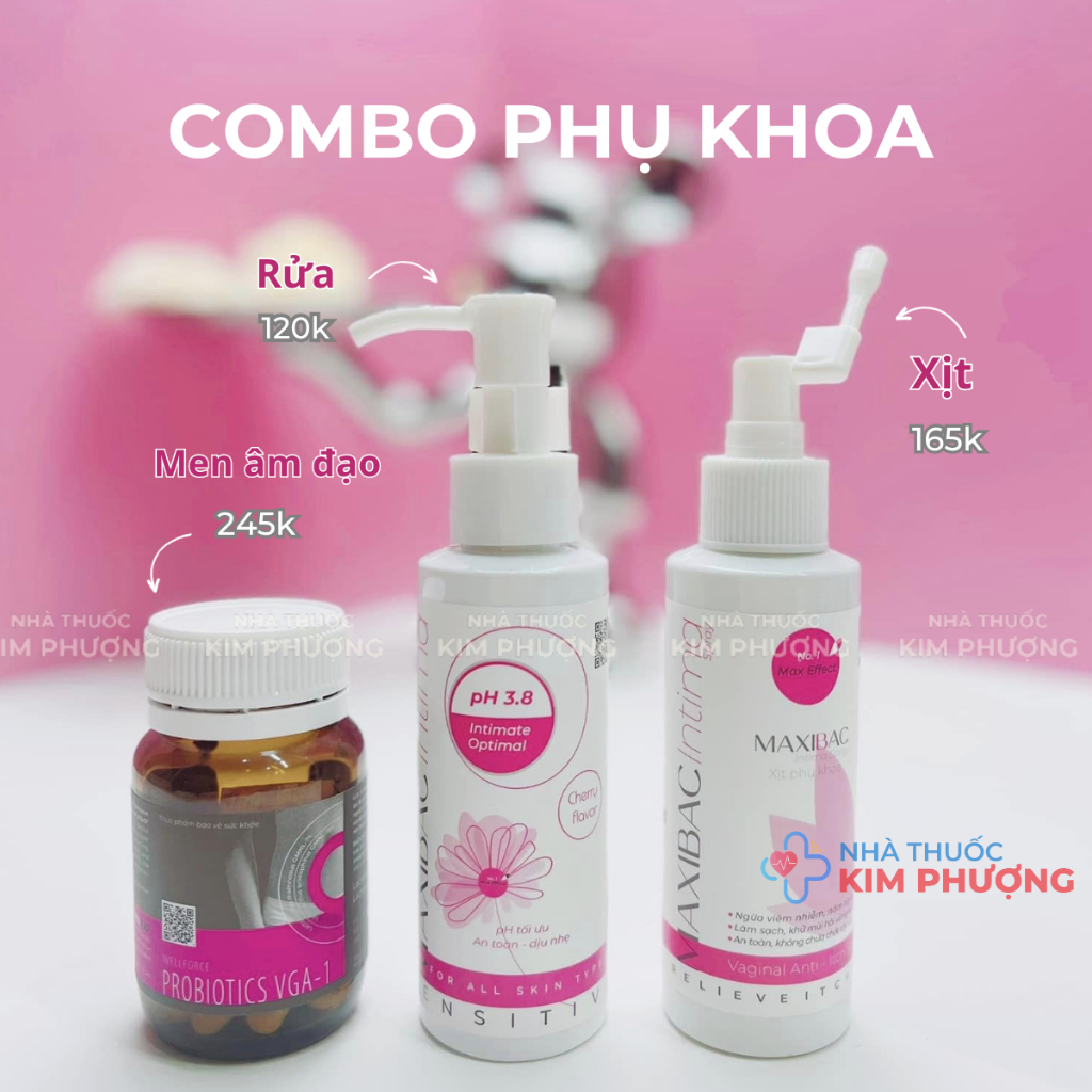 Wellforce ProbioticS VGA-1 Men Vi Sinh Phụ Khoa, Lợi Khuẩn Hộp 30 viên Medimap dung dịch, xịt Maxibac