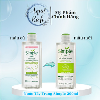 Nước Tẩy Trang SIMPLE Cleansing Water Kind To Skin 200ML(date2026)