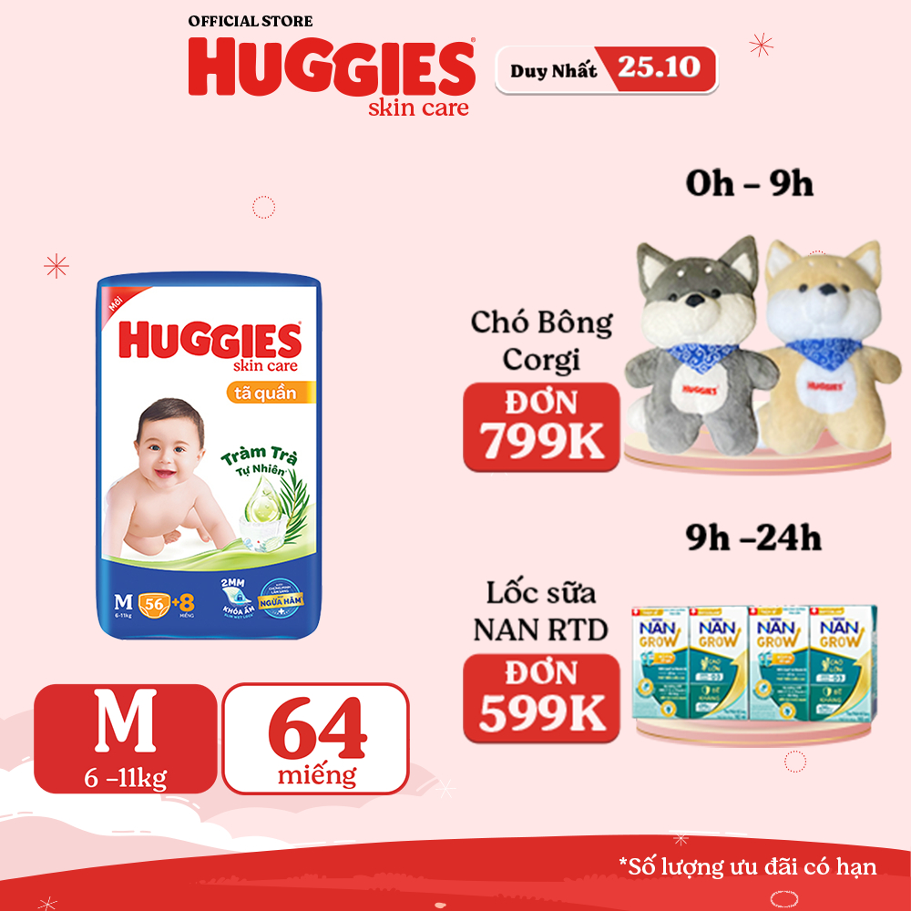 Tã quần Huggies Skincare Big Jumbo M56/L48/XL40/XXL36+8