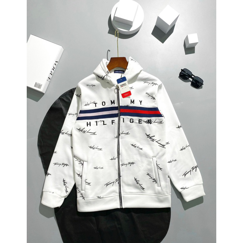 Áo Khoác Nỉ Hoodie Zip Tommy Chữ Kí Phong Cách Trẻ Trung Thời Trang Siêu Hot 2023