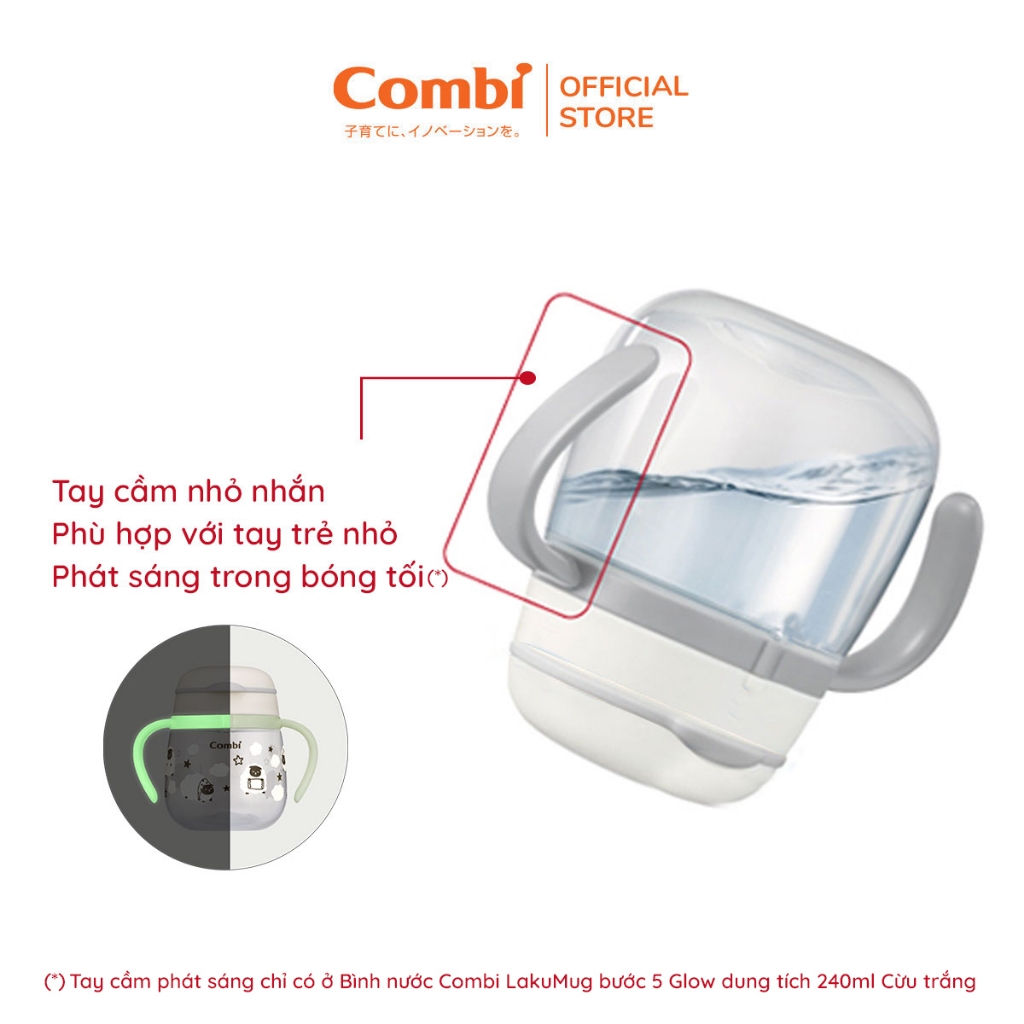 (DUY NHẤT THÁNG 12 - GIẢM 15% ĐỒ CHƠI MUA KÈM) Bình nước Combi LakuMug bước 5 dung tích 240ml Cá xanh