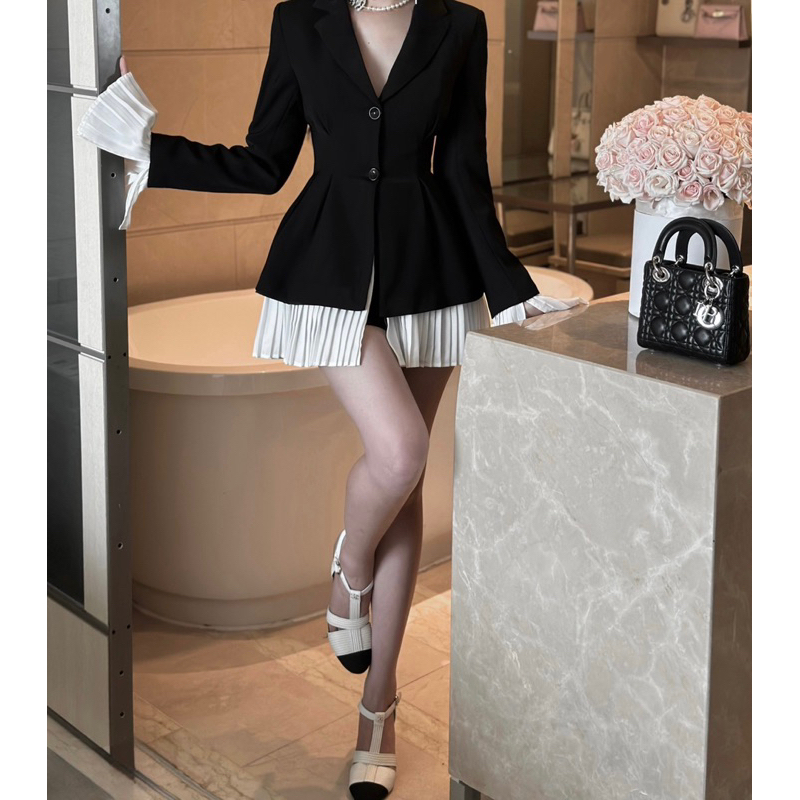 Áo vest tay loe đi chơi đi tiệc LéNa phối chân váy sang chảnh