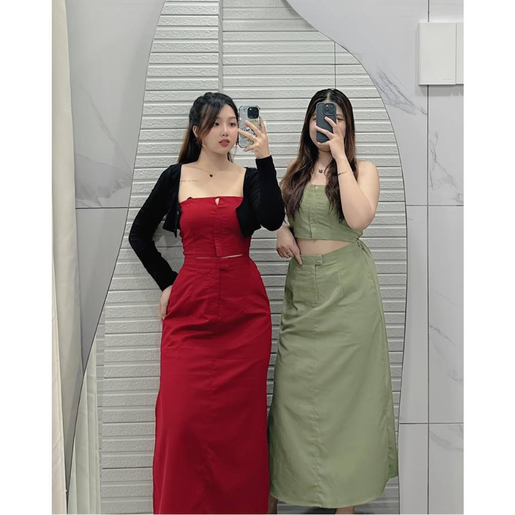 B239 - SET CHÂN VÁY ÁO LINEN BỘT