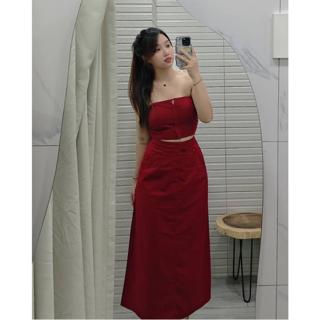 B239 - SET CHÂN VÁY ÁO LINEN BỘT