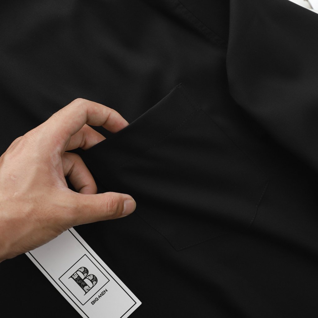 Áo sơ mi tay dài có túi đi làm đi học thời trang cỡ đại bigsize nam < 140kg