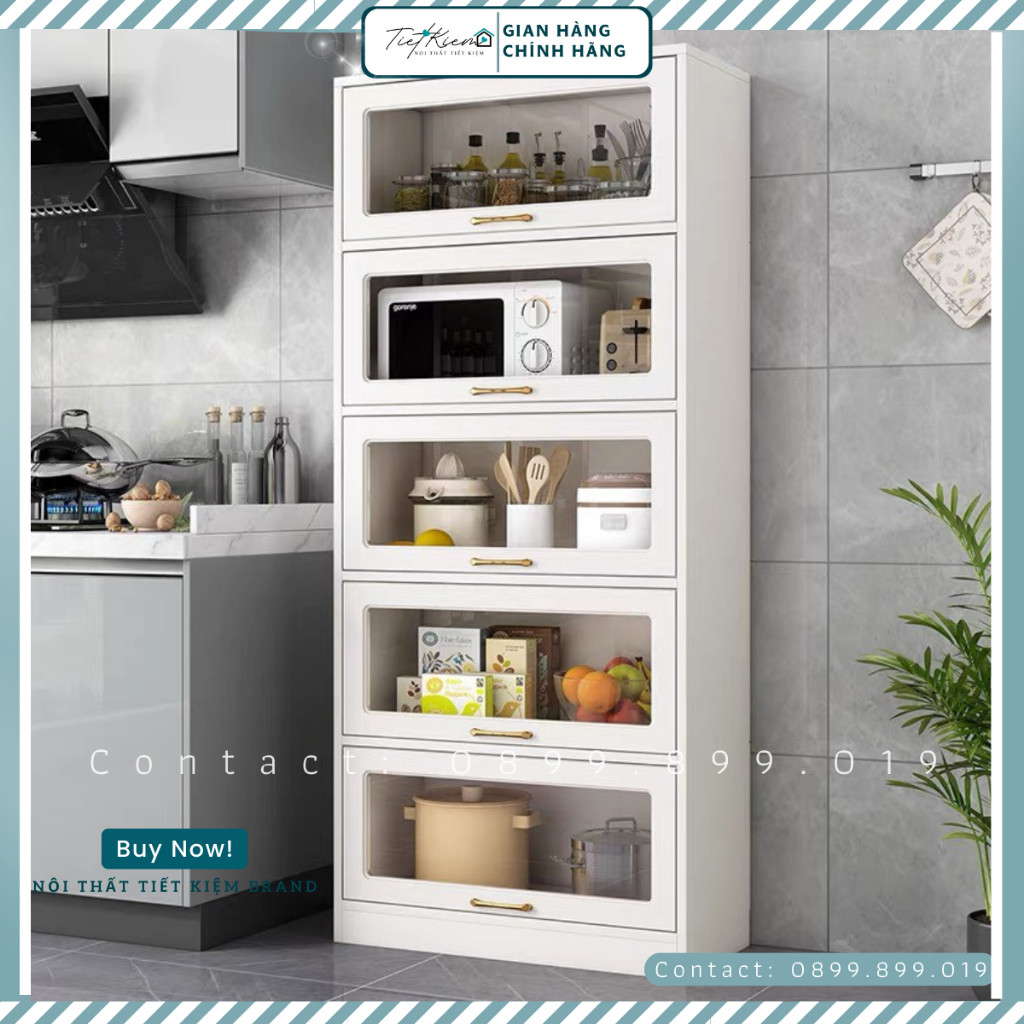 Kệ nhà bếp đa năng đã lắp sẵn dùng làm tủ lò vi sóng đã lắp sẵn Nội Thất Tiết Kiệm KB99889