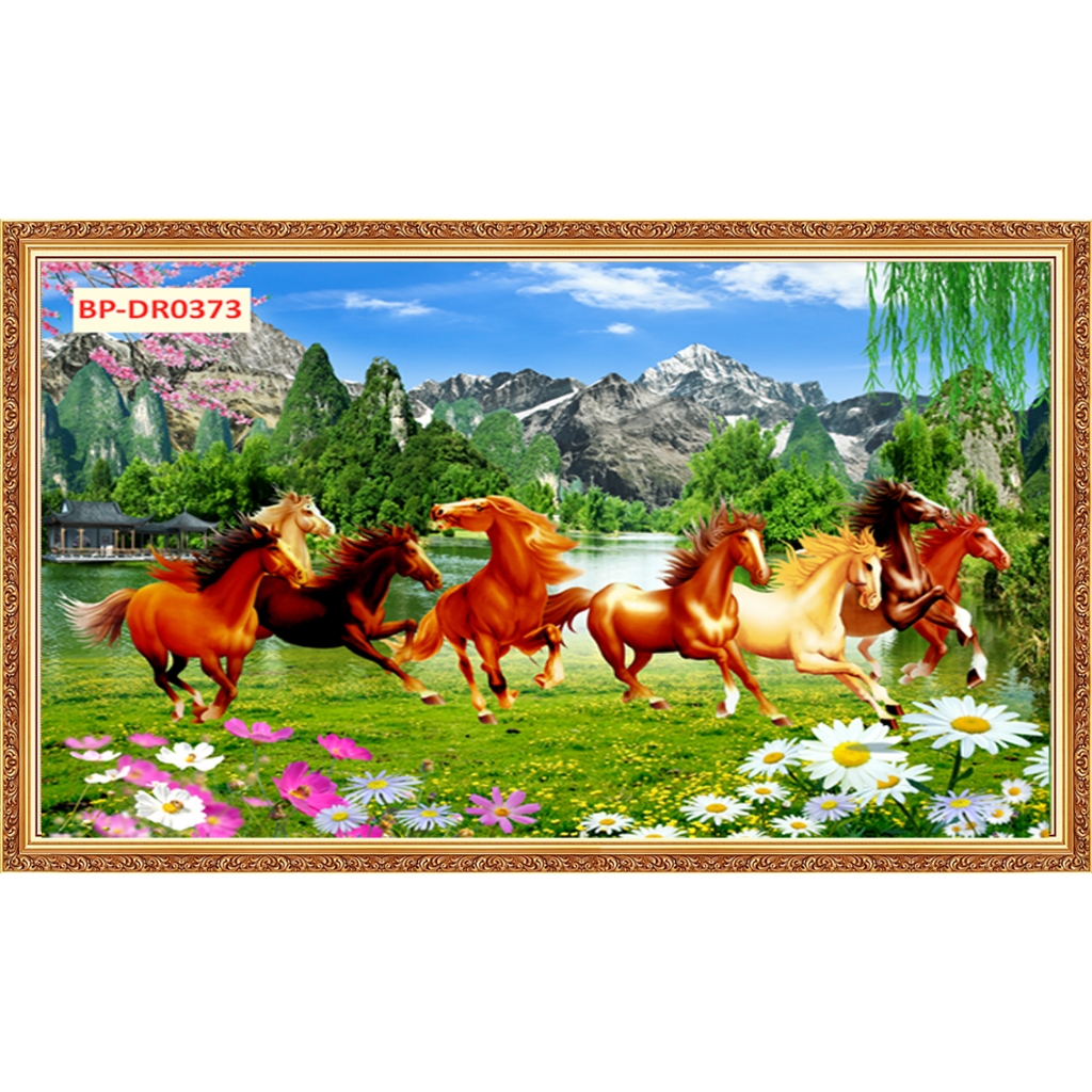 Tranh mã đáo thành công, tranh trang trí phòng khách, tranh nghệ thuật, tranh phong thủy, tranh 3d bóc dán, tranh decal