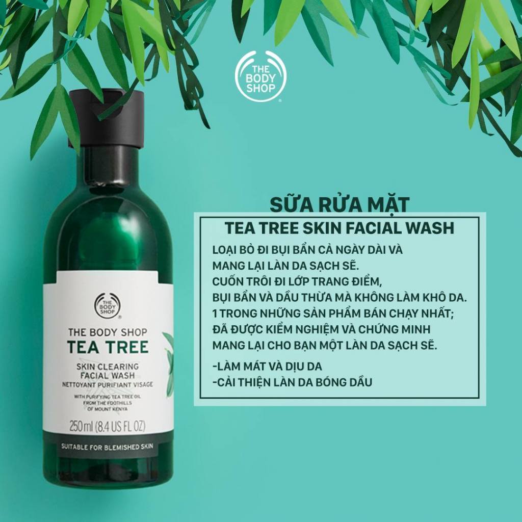 Combo Tea Tree Sữa Rửa Mặt 250ml & Tinh Dầu 10ml Dành Cho Da Mụn The Body Shop