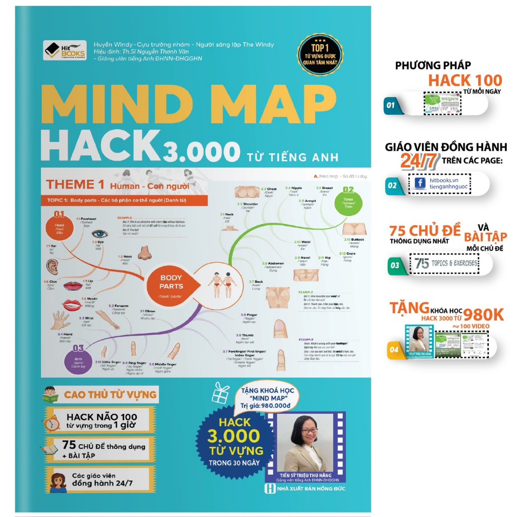 Sách Mind Map Từ Vựng- Hack Não 3000 Từ Tiếng Anh - Tặng khóa học 980k