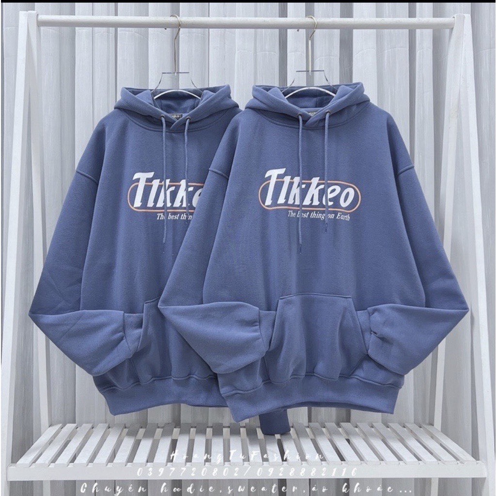 Áo hoodie nỉ nam nữ TIKKEO chất nỉ cao cấp form rộng, Áo hôdie nữ zip dày dặn