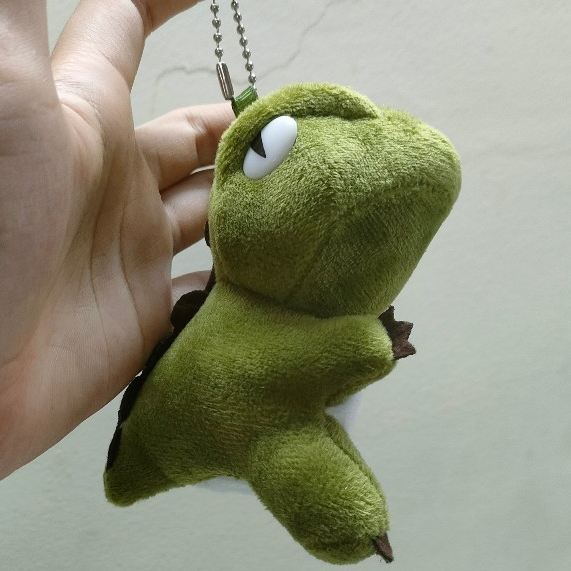Móc khóa Khủng long xanh, móc cài cho balo, túi, móc chìa khóa