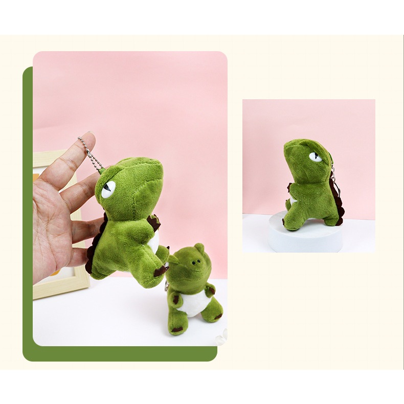 Móc khóa Khủng long xanh, móc cài cho balo, túi, móc chìa khóa