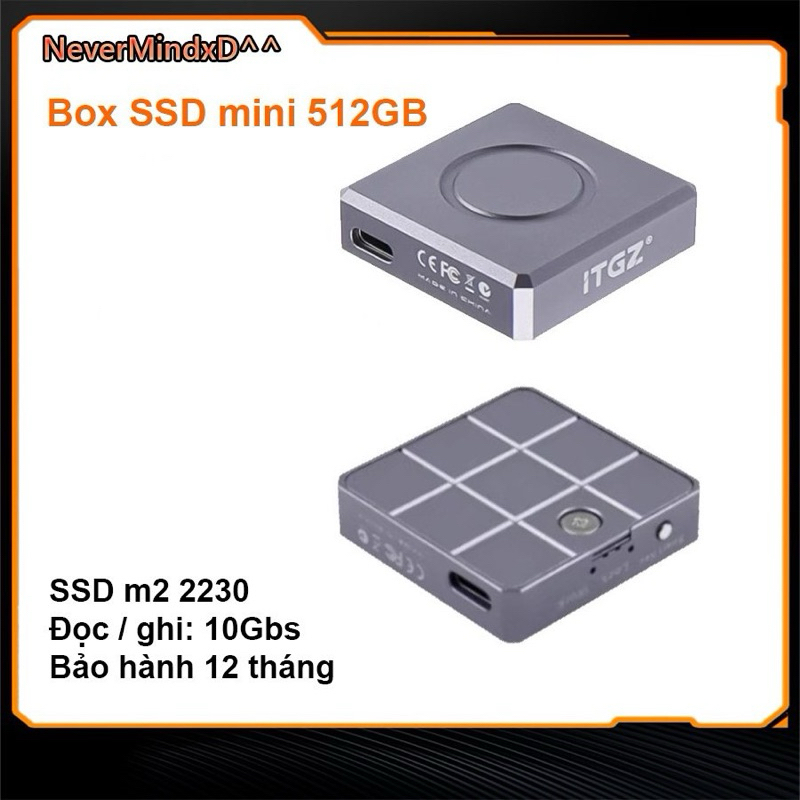 Box ổ cứng di động SSD m2 2230 | ITGZ | 512GB | tốc độ 10Gbs