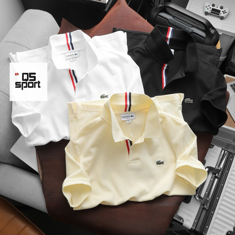 Áo polo cá sấu nam phối cờ Pháp cao cấp PL87