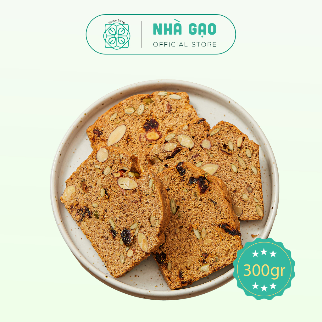 Biscotti nguyên cám healthy cao cấp Nhà Gạo