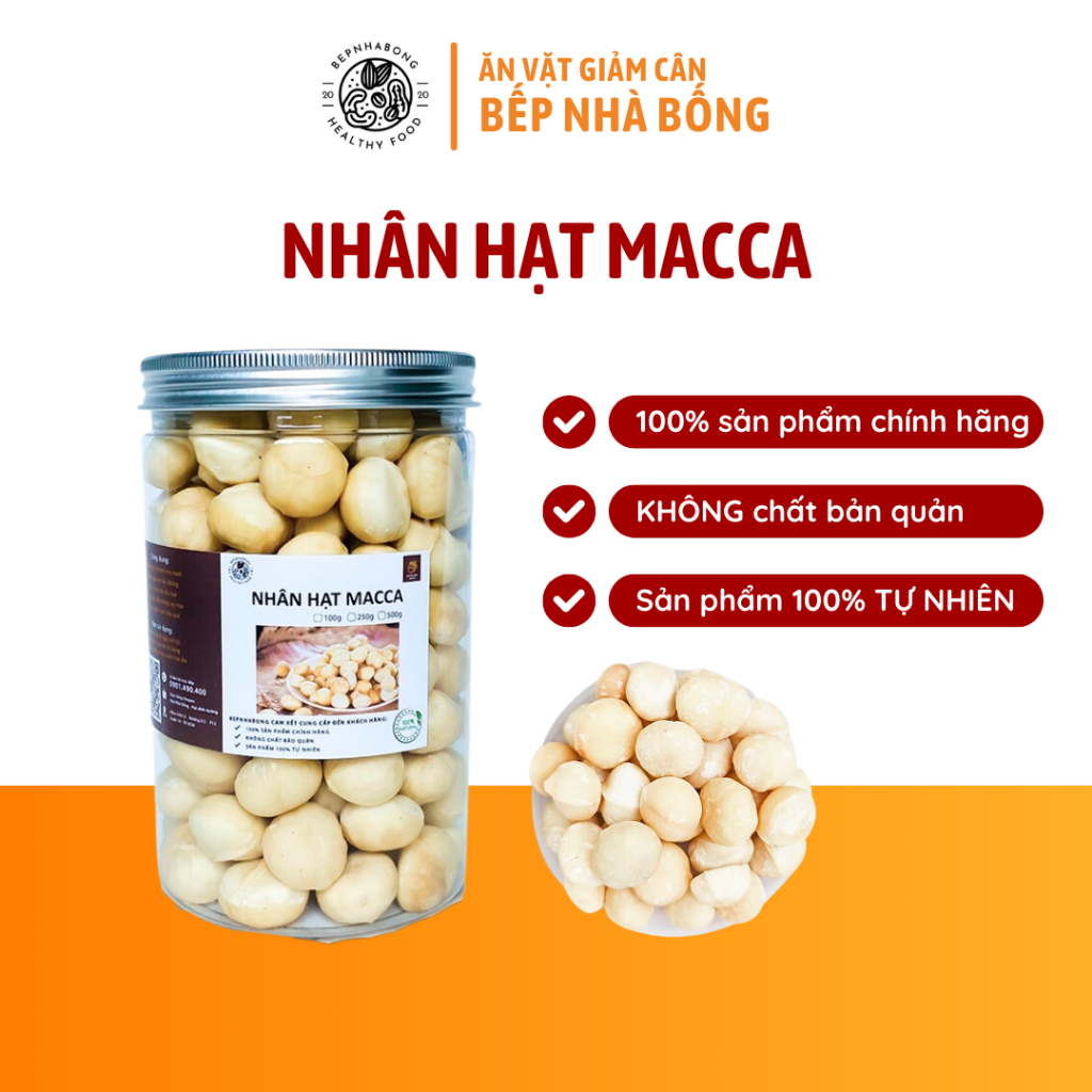 Nhân hạt macca ĐăkLăk sấy nguyên hạt/ hạt vỡ loại 1 - Nhân hạt macca tách vỏ nhập khẩu bịch 250gr-50
