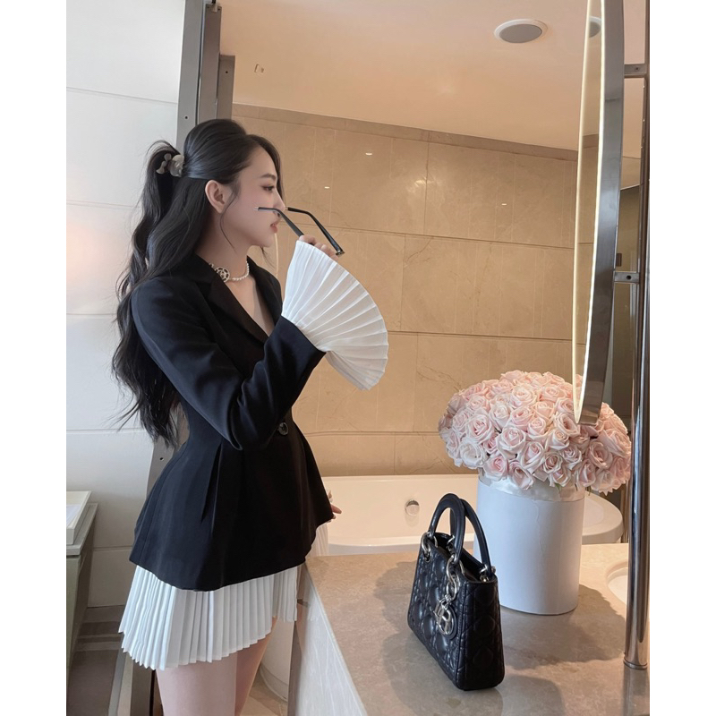 Set áo vest tay loe bèo xếp ly kèm quần short