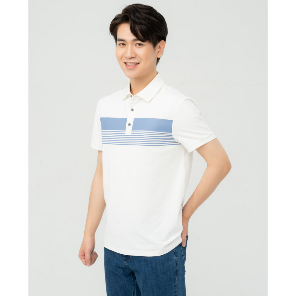 Áo thun polo nam phối ngực vải mắt chim thoáng mát, thấm hút tốt chuẩn phom APM6171