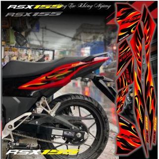 tem xe winner x v3 mẫu tem lửa đen vàng dán dàn áo đỏ
