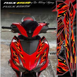 tem xe winner x v3 mẫu tem lửa đen vàng dán dàn áo đỏ