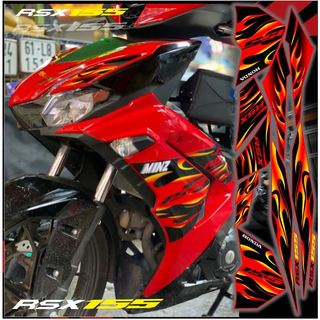 Tem xe winner x v3 mẫu tem lửa đen vàng dán dàn áo đỏ