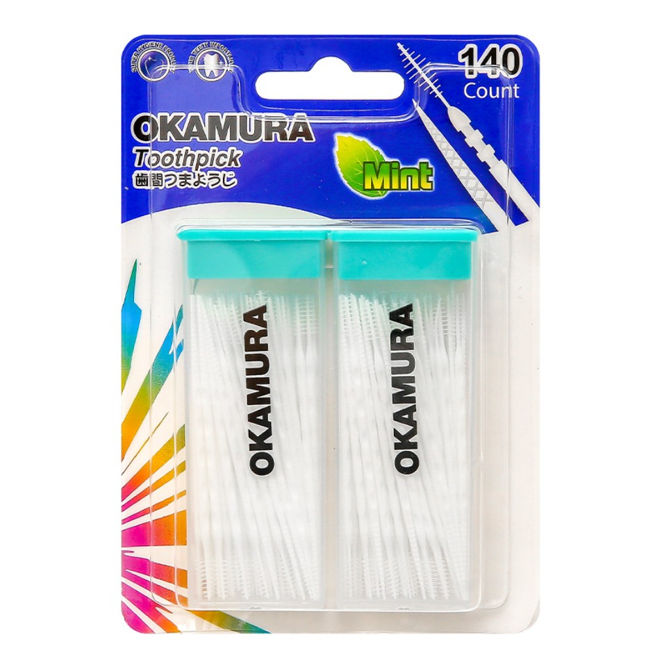 TĂM NHỰA XỈA RĂNG OKAMURA (HỘP 140 CÂY)