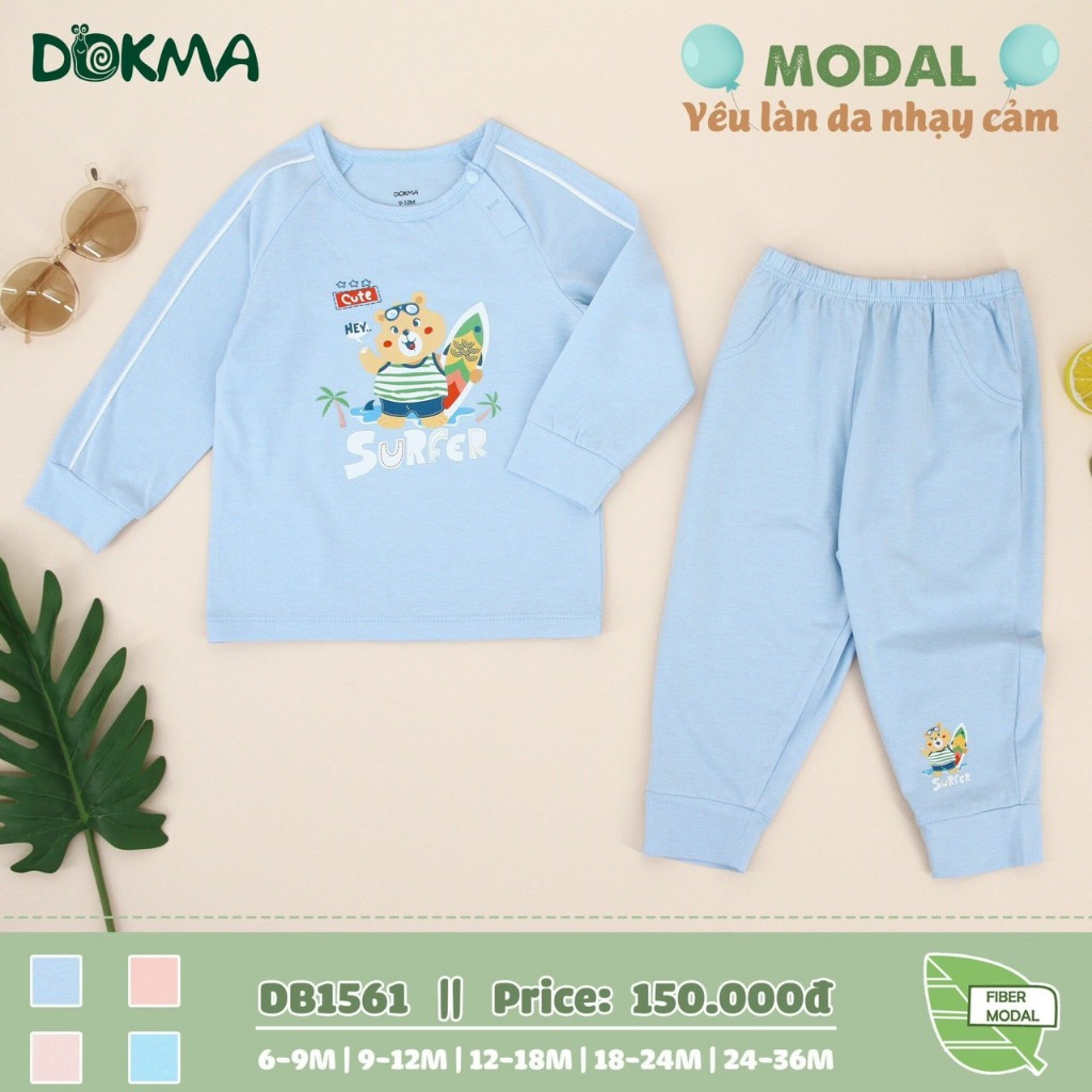 Bộ dài tay bé trai bé gái dokma