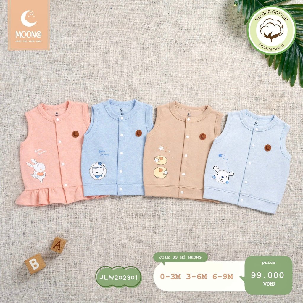 Áo Gile Nỉ Nhung Moona Cho Bé