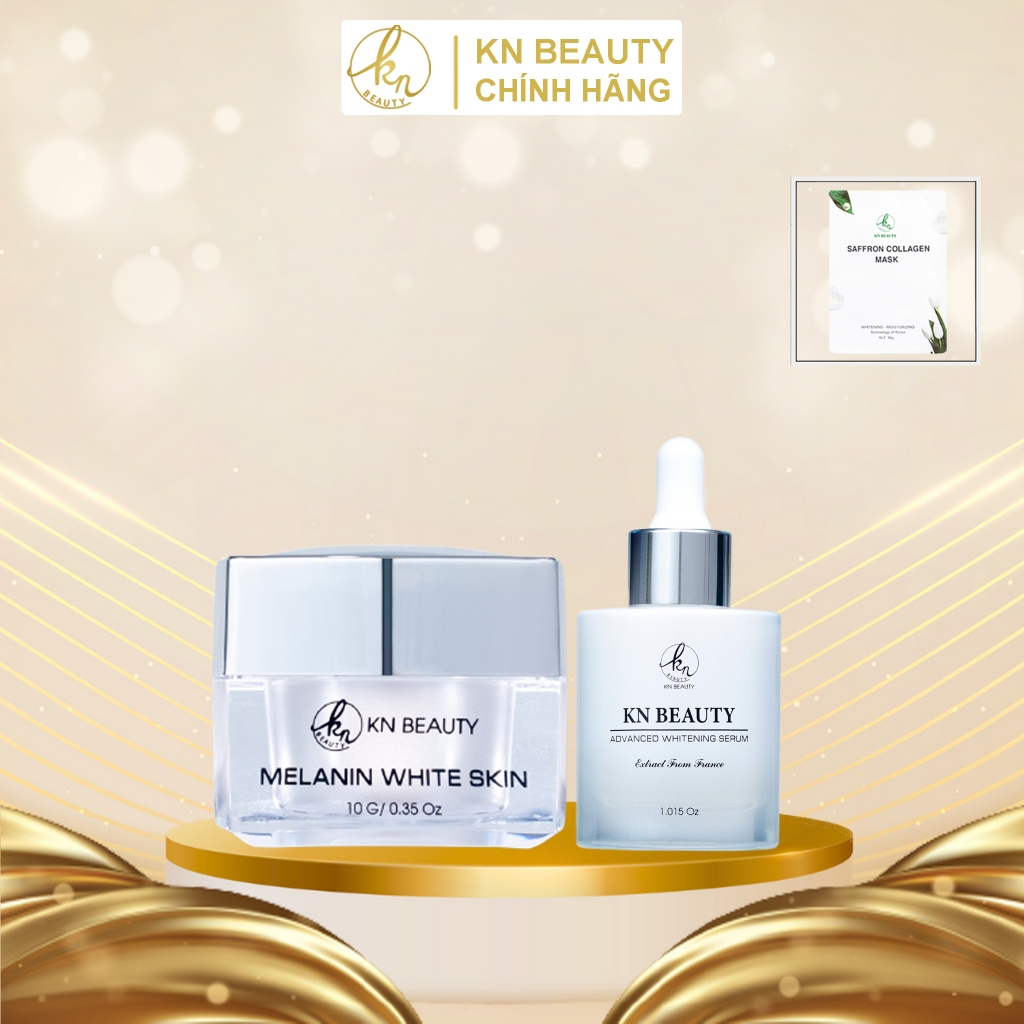 Bộ 2 combo Trắng Da Ngừa Nám Kn Beauty: Kem Dưỡng + Serum