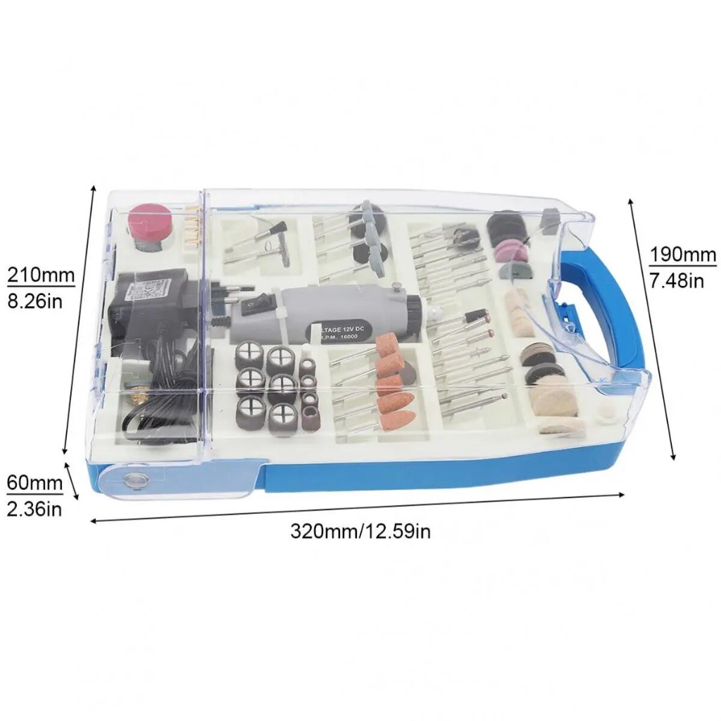 Hộp máy mài đánh bóng dùng điện 12VDC 110 chi tiết