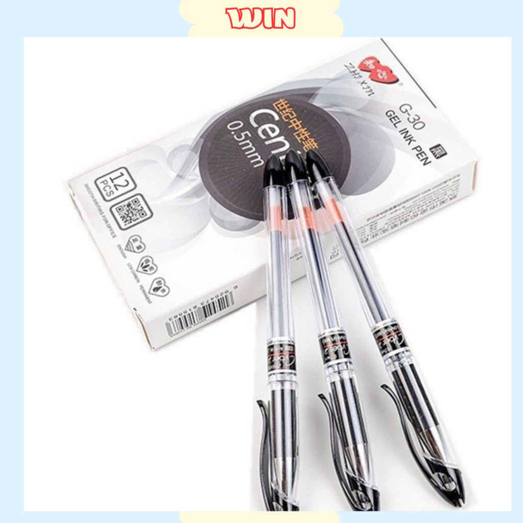 Bút bi nước mực gel ngòi 0,5mm nhỏ viết êm tay màu xanh và đen G30