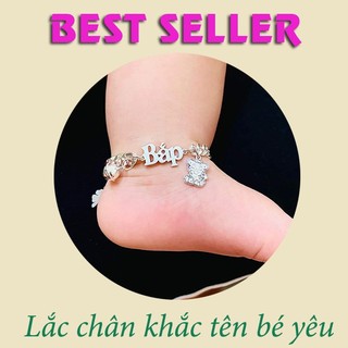 Vòng bạc trẻ em khắc tên theo yêu cầu và con giáp theo năm sinh của bé