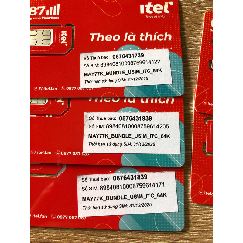 Sim itel data số đẹp đuôi 39 79 99 88 86 68