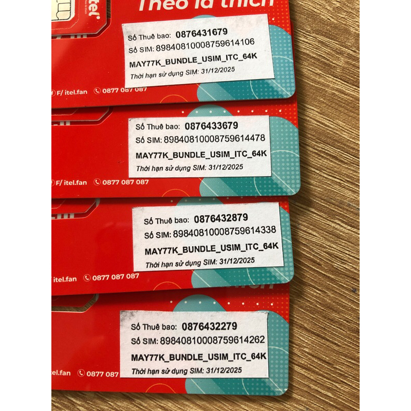 Sim itel data số đẹp đuôi 39 79 99 88 86 68