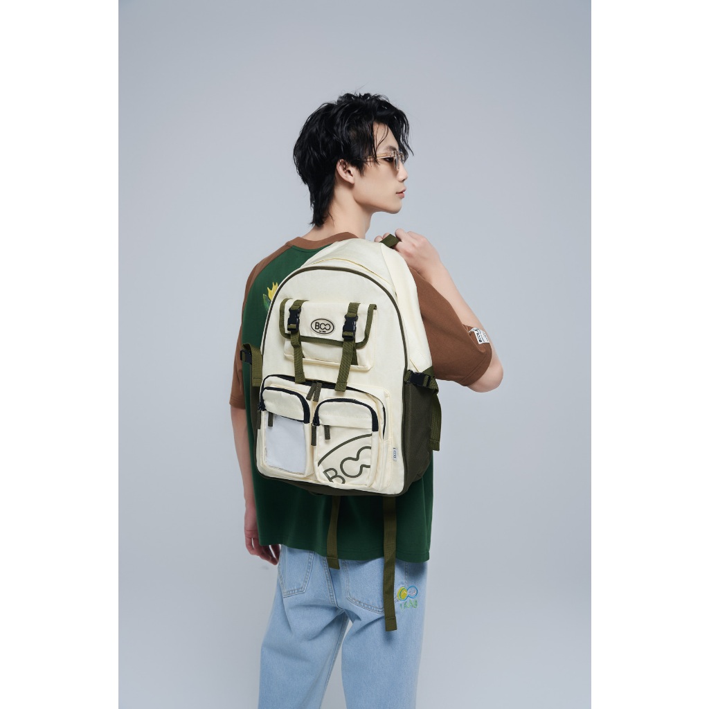 Balo BOO Unisex Large Logo Phối Túi Plastic