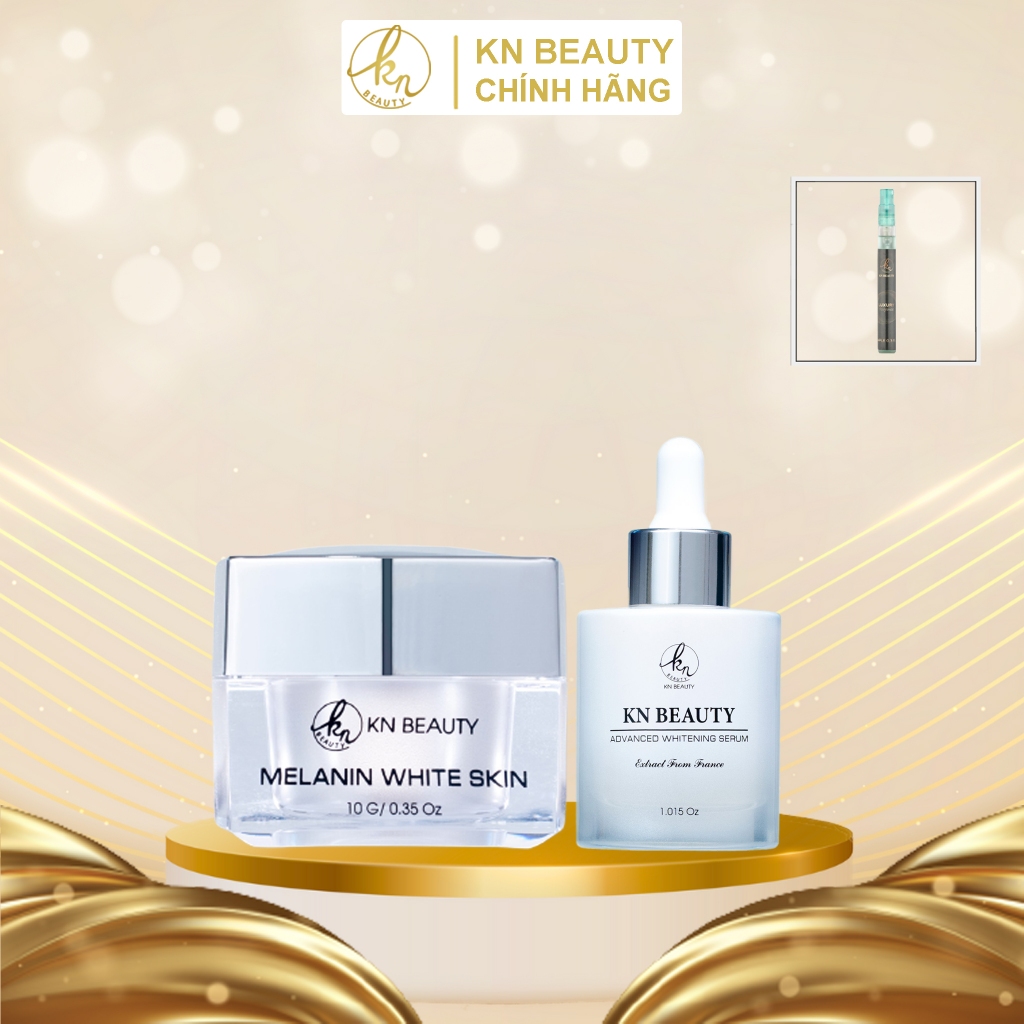Bộ 2 sản phẩm Trắng Da Ngừa Nám KN Beauty chuyên sâu: Kem dưỡng 10g + Serum 30ml
