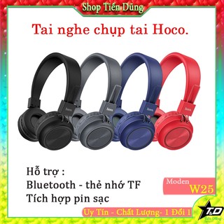 Tai nghe chụp tai hoco w25 chính hãng- Tai nghe có thể cắm thẻ nhớ TF, cổng AUX 3.5 mm
