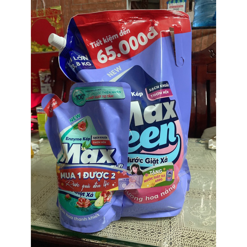 Nước giặt xả quần áo 2in1 MAXKLEEN 3,8kg
