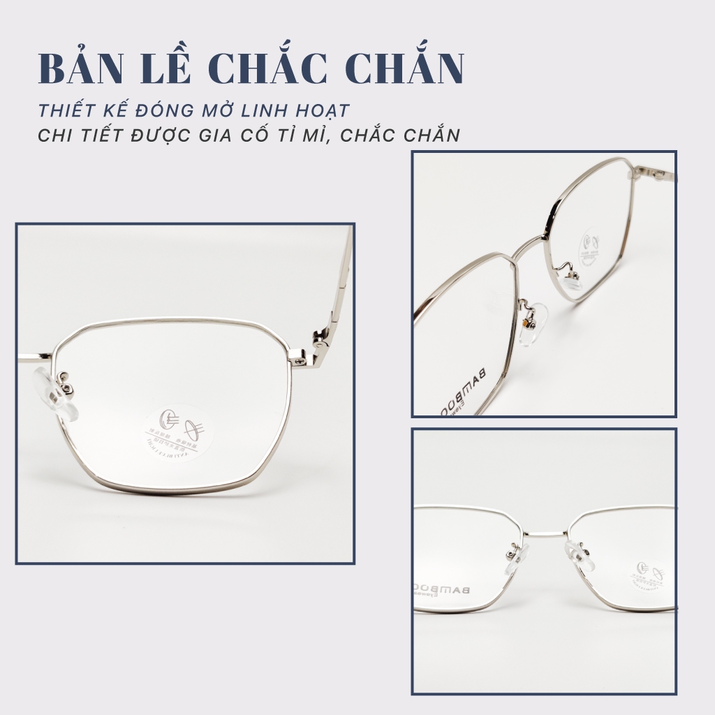 Gọng kính cận Lục giác nam nữ LB Luxury Eyewear Bamboo 72 563A