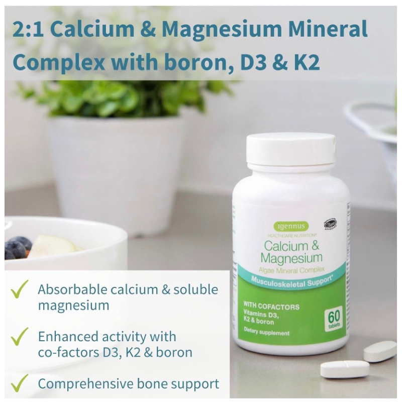 Viên chay bổ xương Canxi magie Calcium & Magnesium Igennus 60v USA