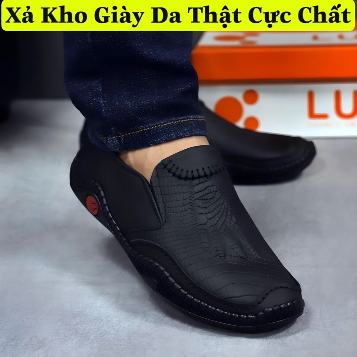 Giày lười nam đẹp chất da bò cao cấp phong cách trẻ trung HT556