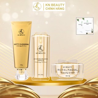 Bộ 3 sản phẩm phục hồi da mặt gold vip kn beauty: sữa rửa mặt + ampoule + kem dưỡng