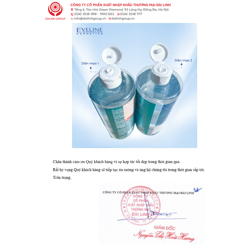 Nước tẩy trang Eveline Hyaluron Clinic B5 Puridetox (500ml)