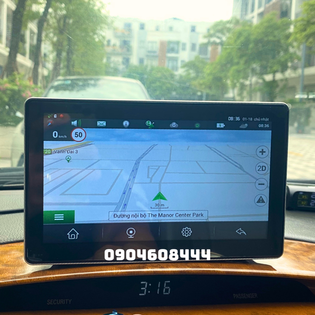 Camera hành trình kiêm màn hình Android V7 4G, Cảnh báo tốc độ, cam phạt nguội, ghi hình trước sau lùi xe có vạch kẻ