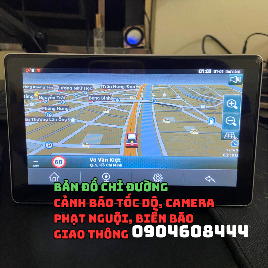 Camera hành trình kiêm màn hình Android V7 4G, Cảnh báo tốc độ, cam phạt nguội, ghi hình trước sau lùi xe có vạch kẻ