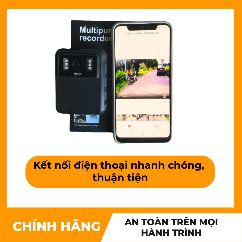 Camera hành trình xe máy L9s wifi chính hãng Owlcam, Có kết nối điện thoại, pin liền cực trâu