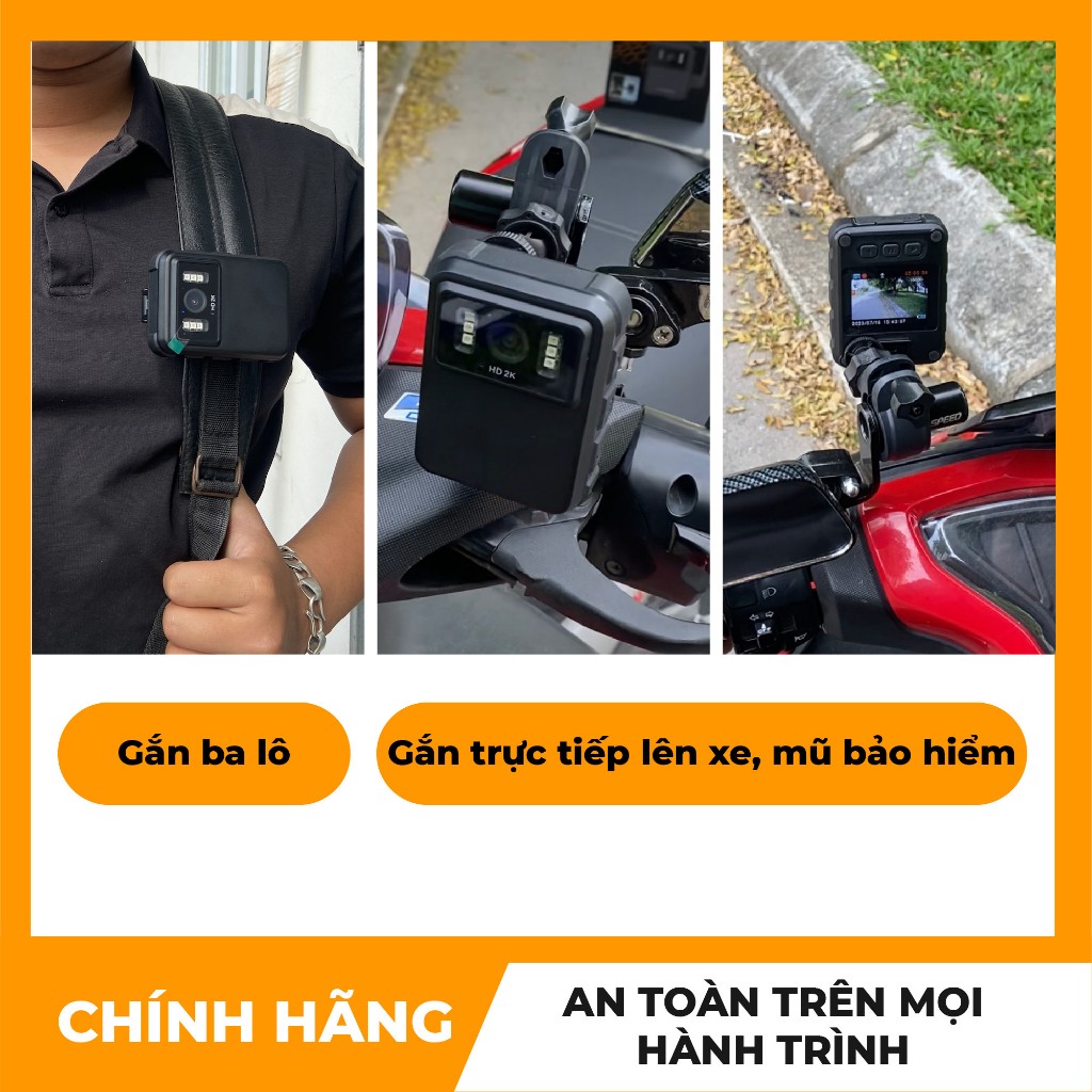 Camera hành trình xe máy L9s wifi chính hãng Owlcam, Có kết nối điện thoại, pin liền cực trâu