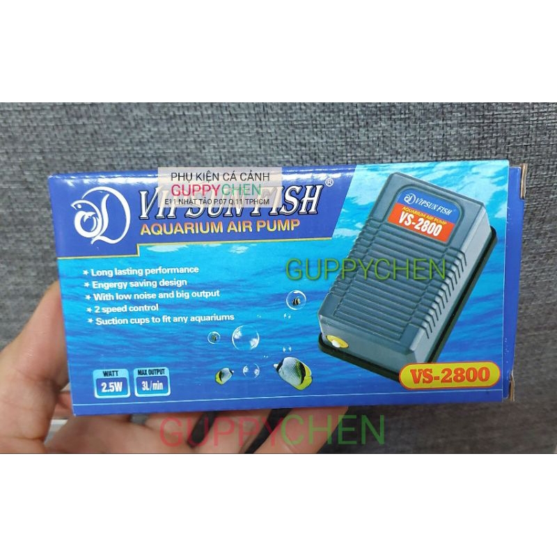 Máy Sủi Oxi 1 Vòi Giá Rẻ VS-2800 2.5W Cho Hồ Cá
