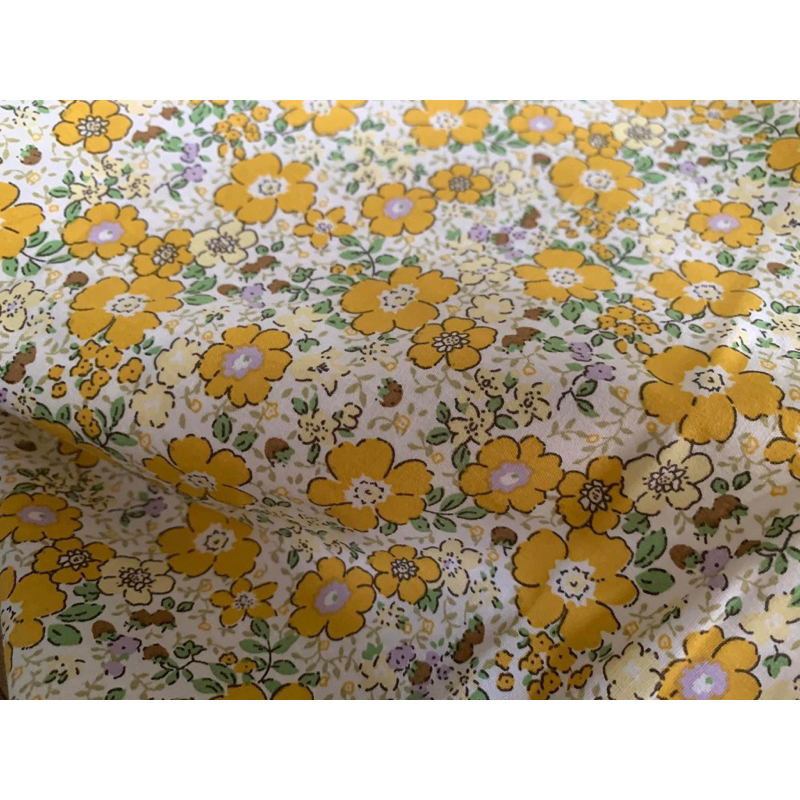 Vải thô cotton hoa nhí